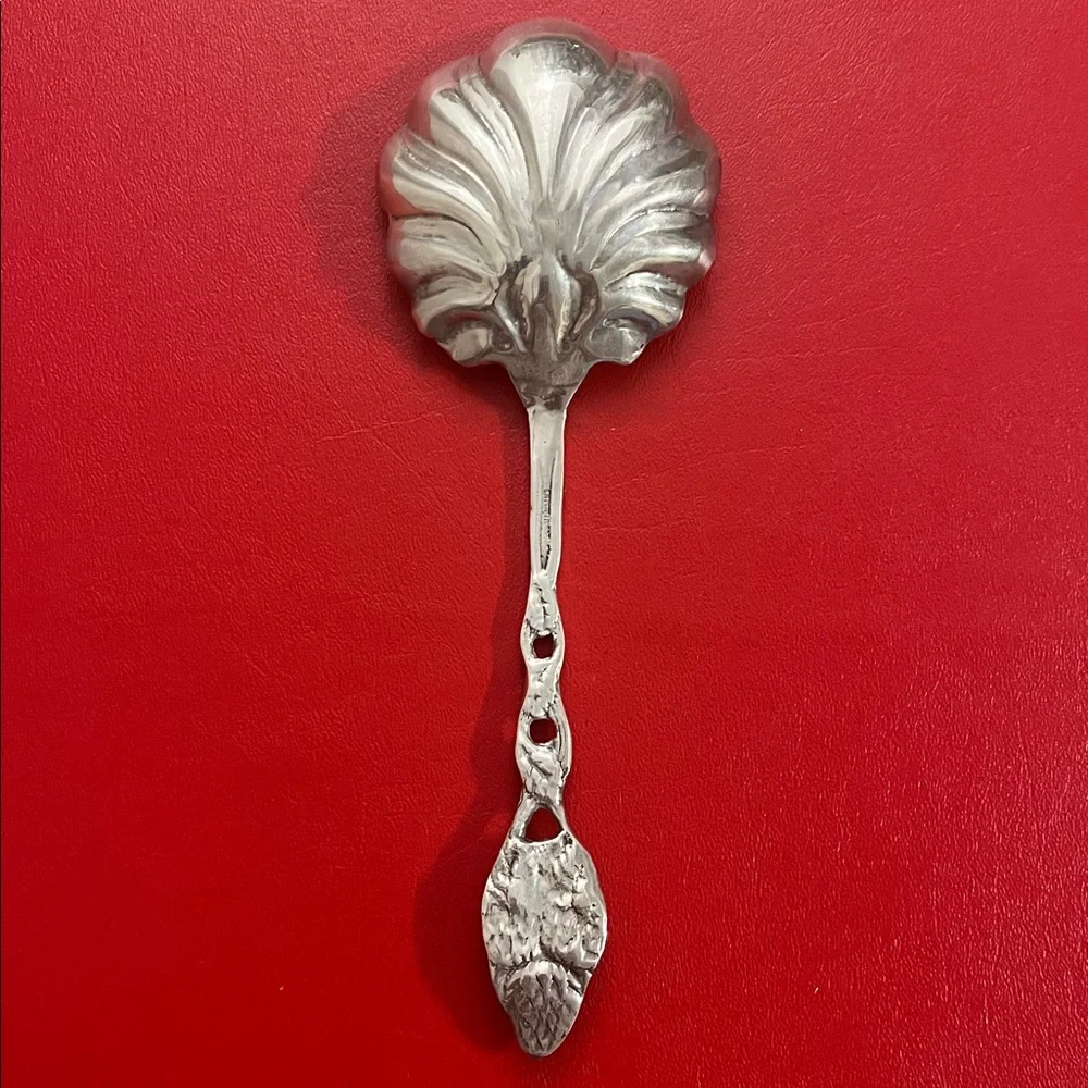 Vintage Elegant Silver Serving Spoon